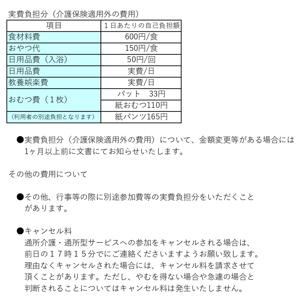 通所介護 利用料金表(R6.4)-3